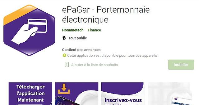 ePaGar - Portemonnaie Electronique par HonameTech
