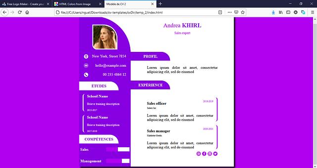 CV en HTML et CSS par Parfait Emmanuel Nguele