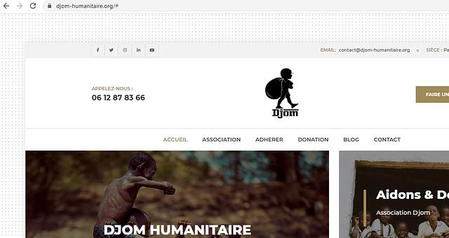 site internet Djom humanitaire par Vanelle Bassiane Vanelle Bassiane Nguemou Nana