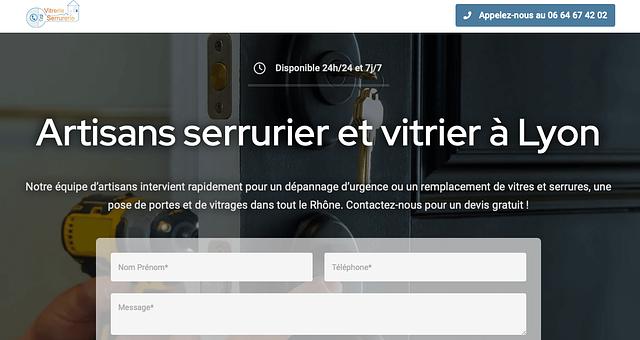 Site pour artisan serrurier vitrier à Lyon par Benjamin Meudre