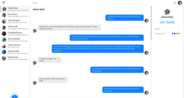 Vue Messaging App UI par Gaël  Ramarokoto