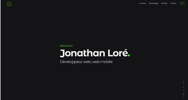 Portfolio Développeur web Front end React par Jonathan Loré