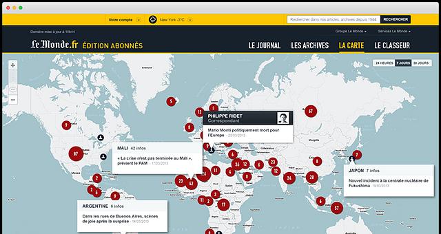 Design de la carte actualisée par Agence99