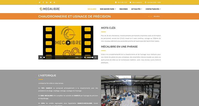 Site vitrine Mecalibre par Stéphane Bourdon