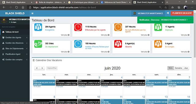 Black SHIELD IZIPLANNING par Franck Olivier Nauhand Allou