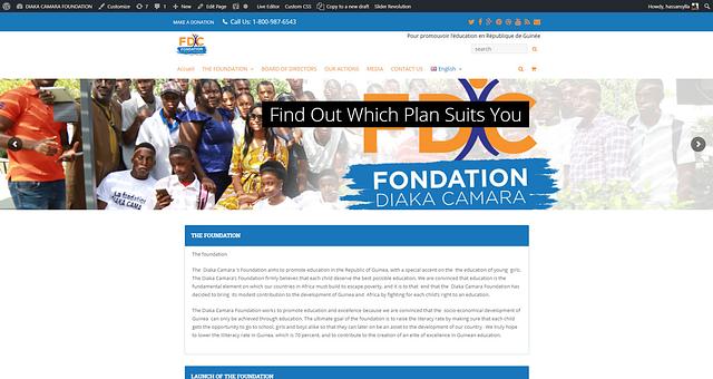 Site web Fondation Diaka Camara par hassansylla