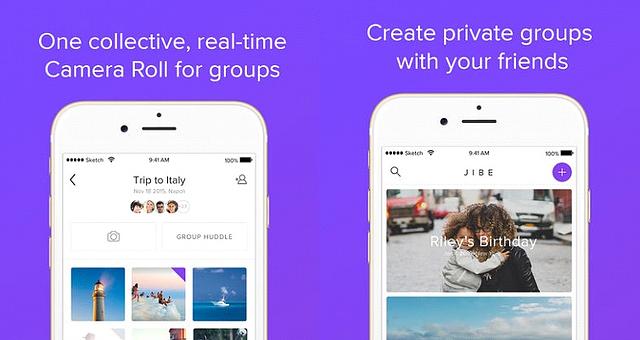 Jibe : Application partage photos  par CMO-AGENCY