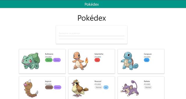 Pokédex par Nicolas Lalane