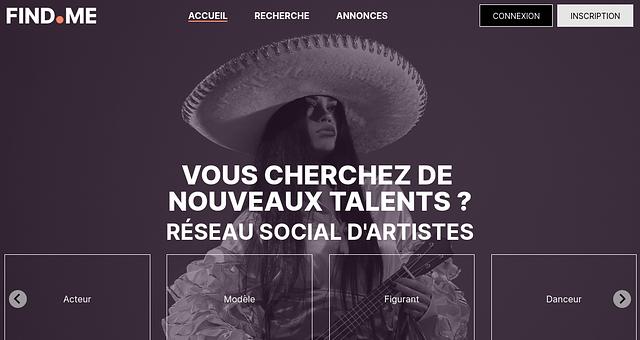 FIND.ME - Artist's Social Network par Doryan Bessiere