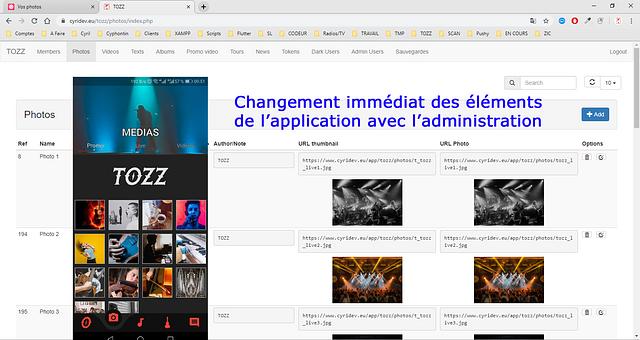 Démo d'une application avec administration par Cydev