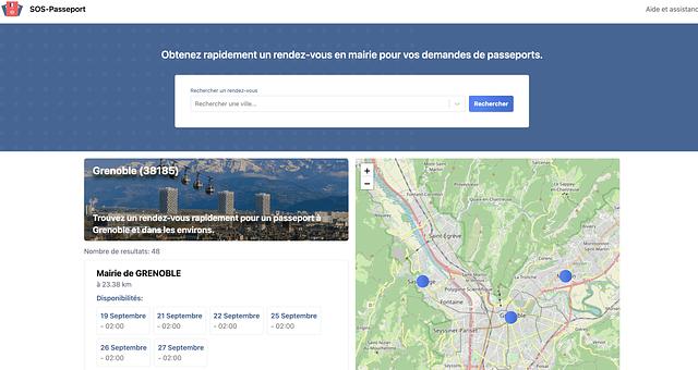 SOS-Passeport Appli web par Thibault Mathian