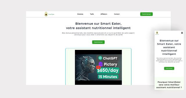 Site et Application SmartEater par Kapix