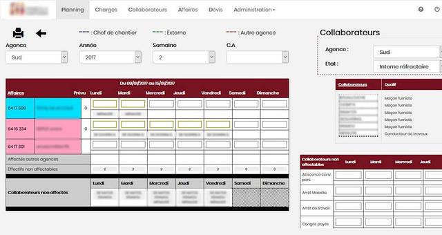 Application planification resources sur chantier par Europea Services