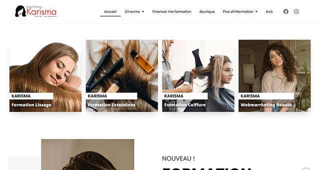 Site Web - Karisma Hair Academy par befianawebplus