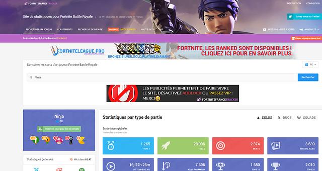 Fortnite France Tracker par Alexandre Le Corre