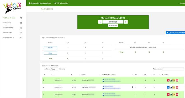 Application de réservation par Anthony Bastide