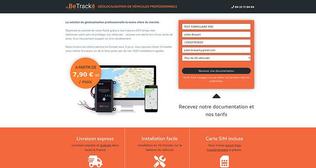 Création des landing page pour Be Track par JulienBrasart