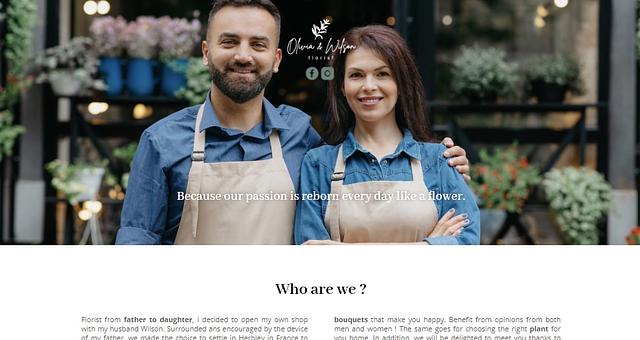 Page fleuriste One page par Marion Prevot