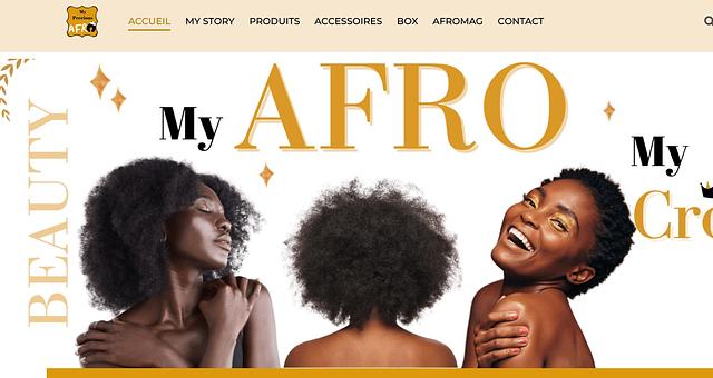 Création site e-commerce My precious Afro par Kineticdigital