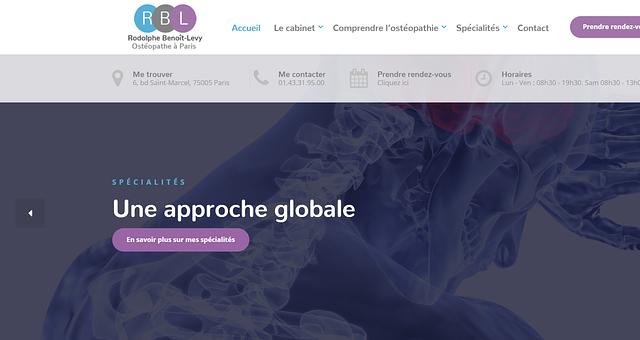 Refonte du site "Ostéopathe à Paris" par Déborah Lepunski