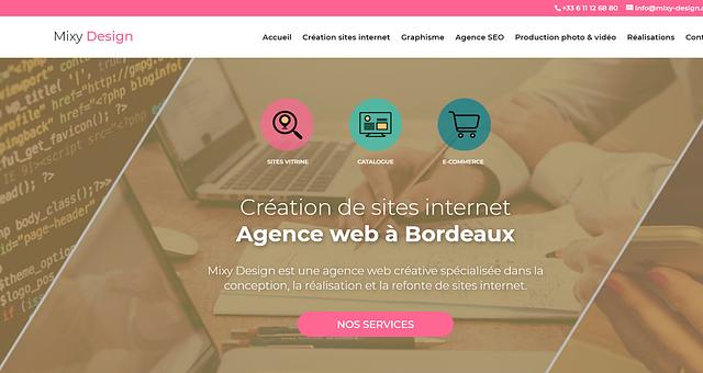 Création du site de l'Agence Mixy Design par Edouard Edouard Moine