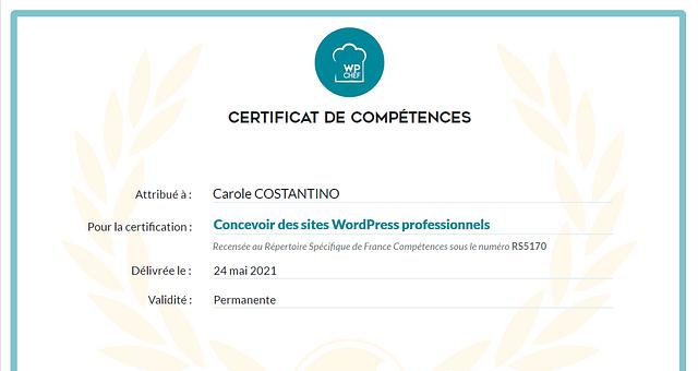 Création site web par Carole Costantino