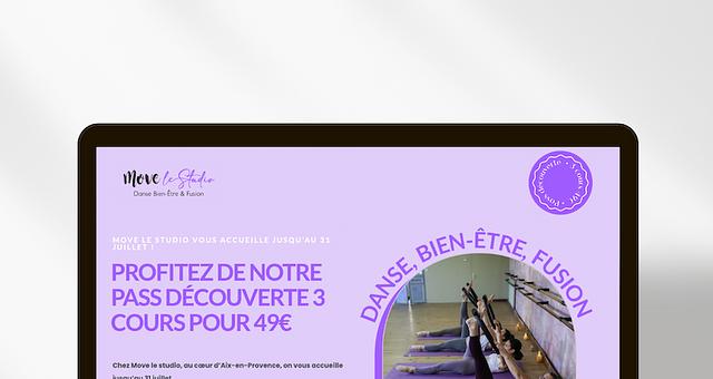 Landing page studio de danse par Angéline Lanoix