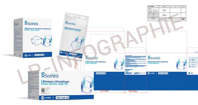 Packagings  produits pharma et hôpital par LP-Infographie