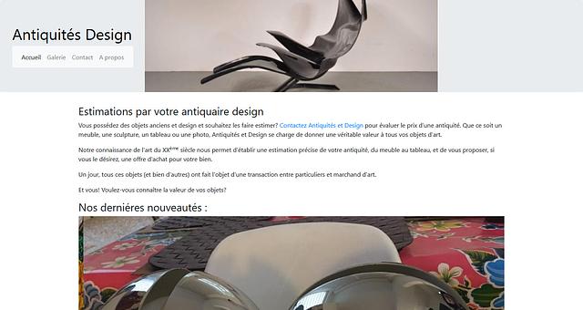 Site internet vitrine d'antiquaire par Harry127