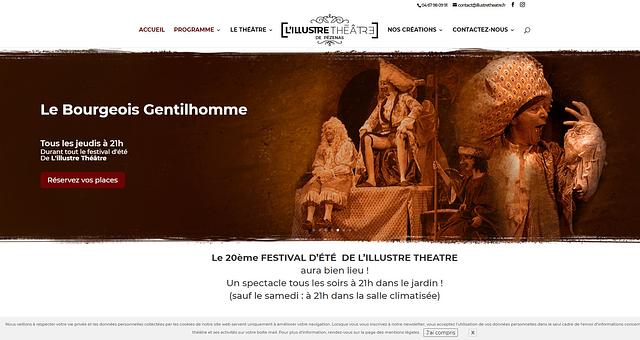 Site web de L'illustre Théâtre de Pézenas par Vincent Vincent Sahuc